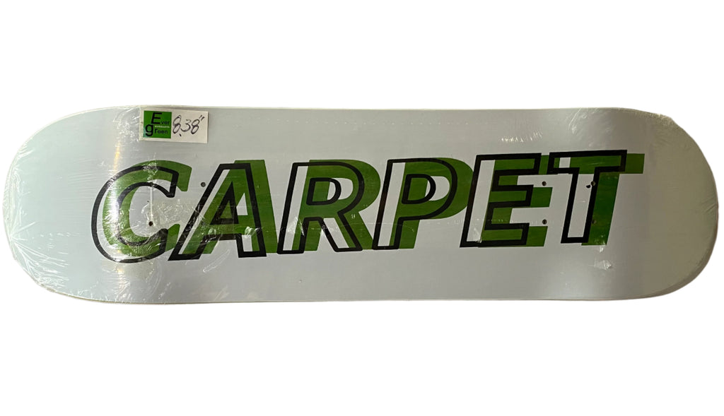 Carpet Misprint White/Green Deck 8.38” With Grip Tape (In Store Pickup Only)
