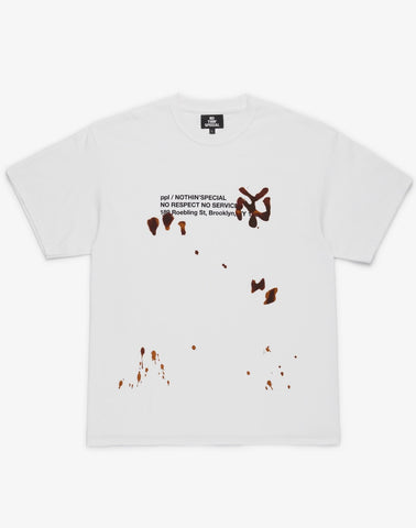 Nothin’ Special x PPL Brooklyn Spilled Logo S/S Tee White