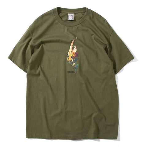 Saints & Sinners Flammable Rose S/S Tee Olive