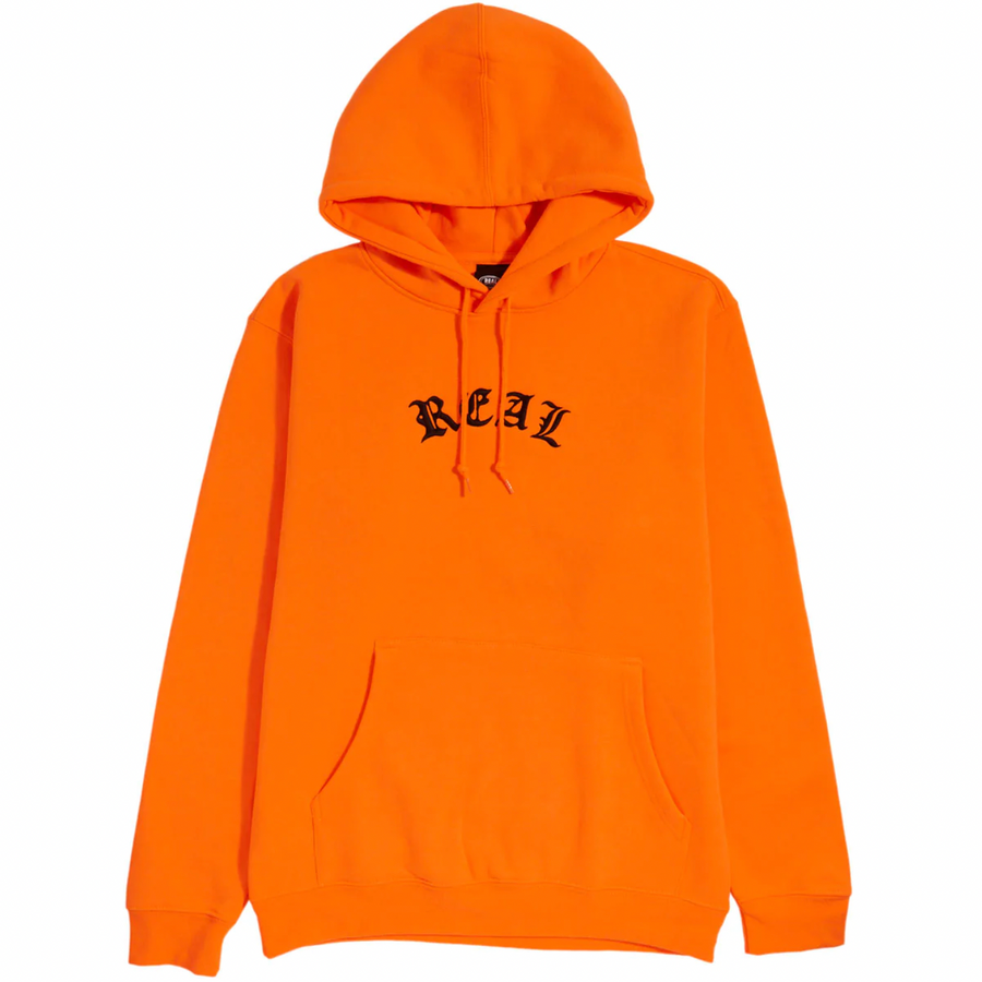 Real Skateboards Script Pullover Hoodie Safety Orange
