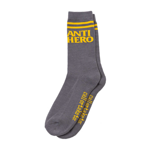 Anti Hero Black Hero If Found Socks Grey/Yellow