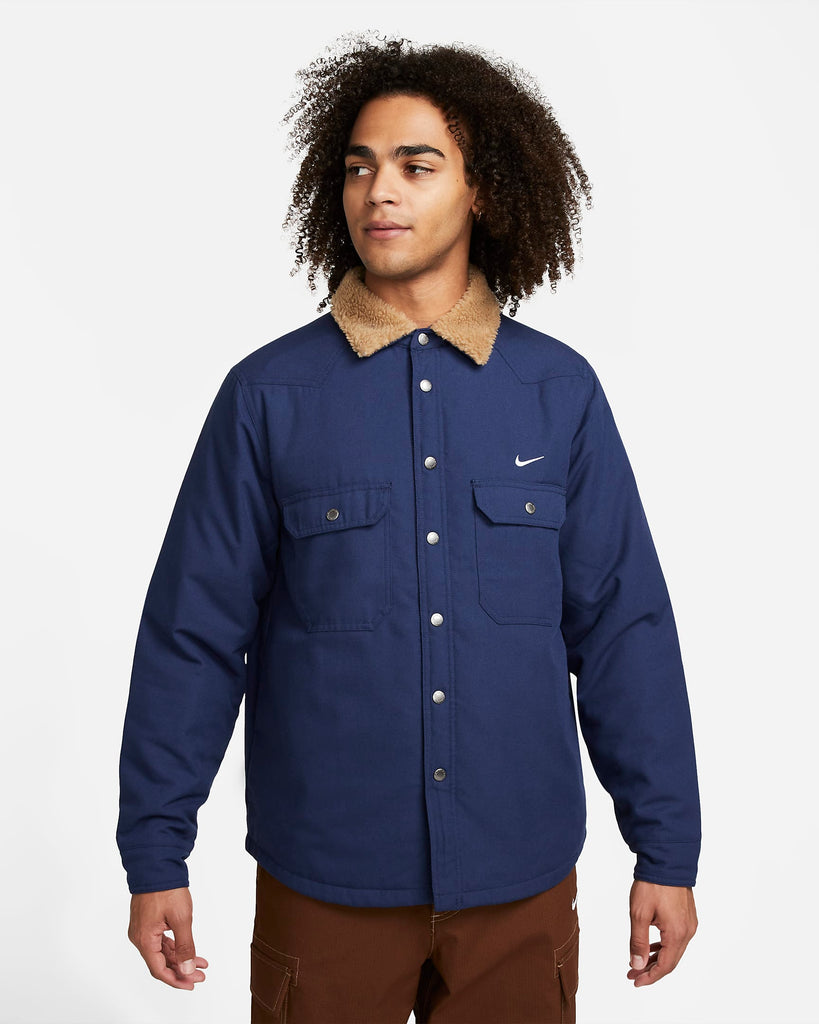 Nike SB Flannel Padded Skate Jacket DQ6329-410 Dark Navy/Dark Driftwood/White (In Store Pickup Only)
