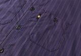 Brooklyn Work Striped Ribbon L/S Shirt Navy