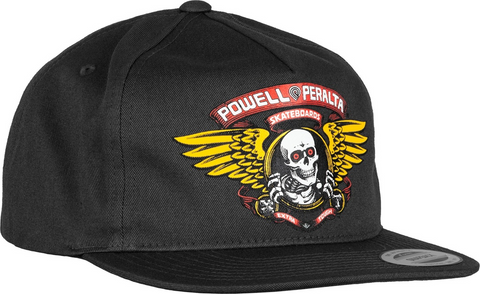 Powell Peralta Winged Ripper Snapback Hat Black