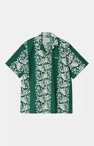 Carhartt WIP Floral S/S Shirt Floral Stripe AOP, Chervil/Wax (In Store Pickup Only)