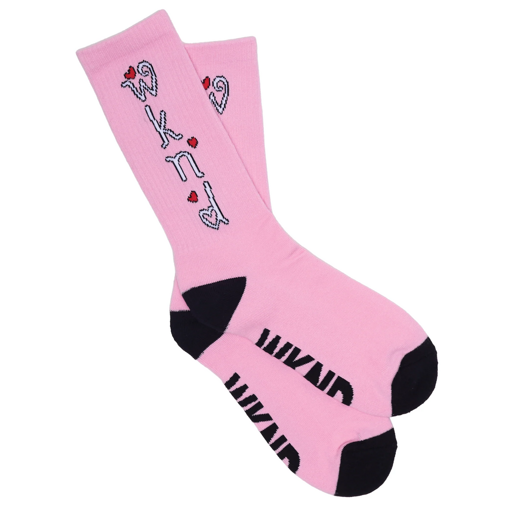 WKND Skateboards Heart Socks Pink