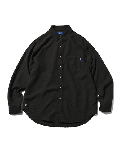Lafayette Seersucker Stripe Big L/S Shirt Black