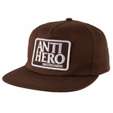 Anti Hero Reserve Patch Snapback Hat Brown/White