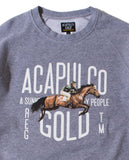 Acapulco Gold Horse Race Raglan Crew Sweatshirt Dark Heather Grey