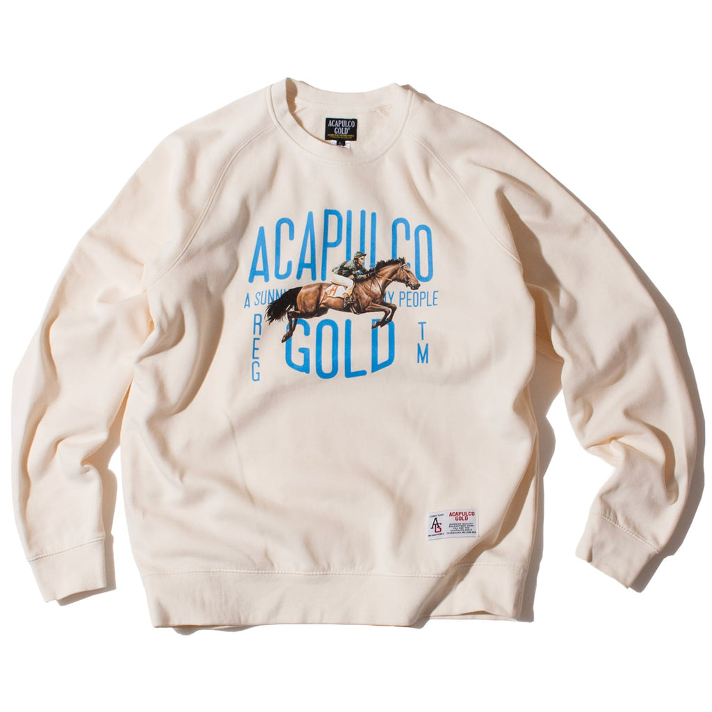 Acapulco Gold Horse Race Raglan Crew Sweatshirt Natural