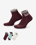Nike Everyday Plus Ankle Socks (3 Pairs) HJ9340-904 Multi-Colour (In Store Pickup Only)