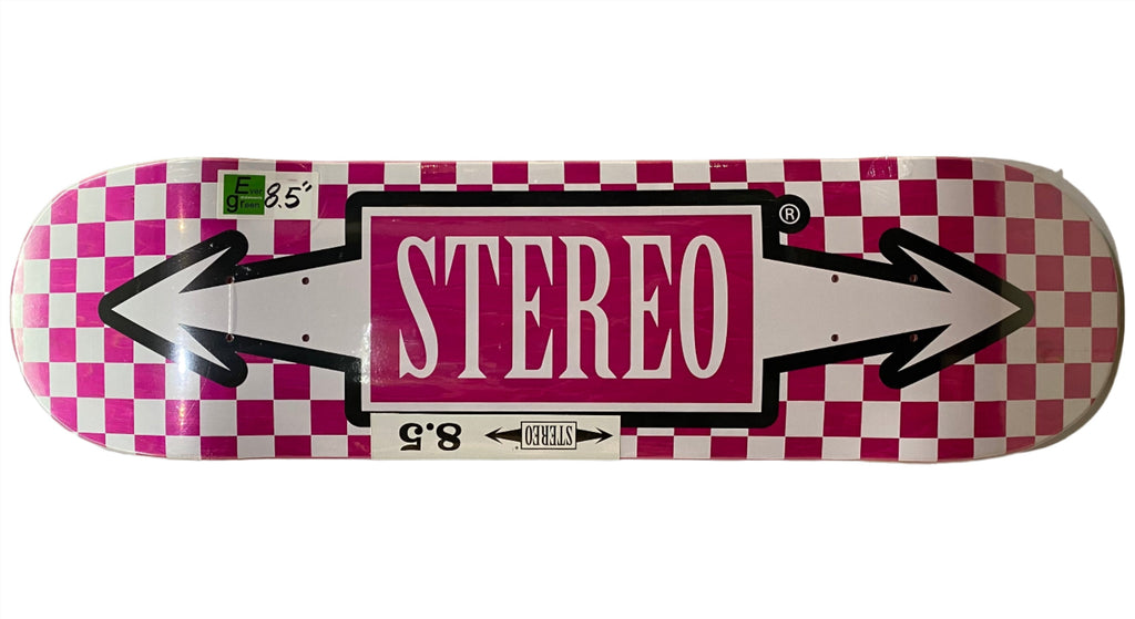 Stereo Skateboards Check Arrows Deck 8.5” With Grip Tape (In Store Pickup Only)