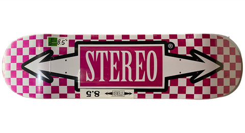 Stereo Skateboards Check Arrows Deck 8.5” With Grip Tape (In Store Pickup Only)