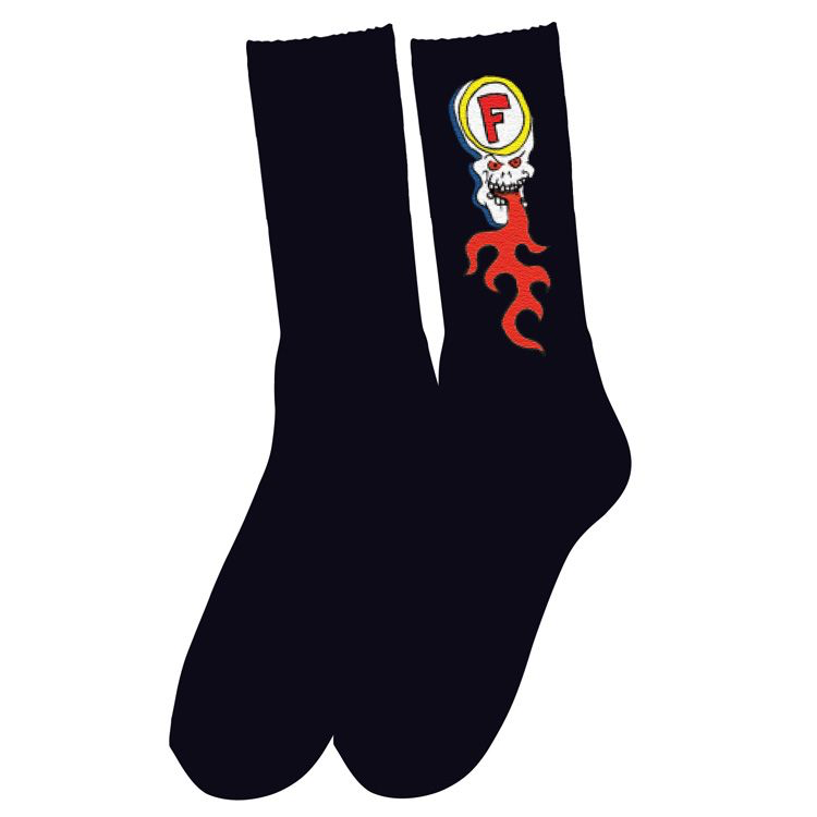 Foundation Skull Fire Socks Black