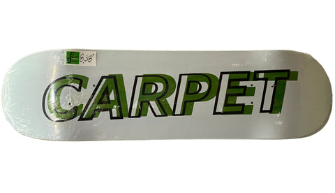 Carpet Misprint White/Green Deck 8.38” With Grip Tape (In Store Pickup Only)
