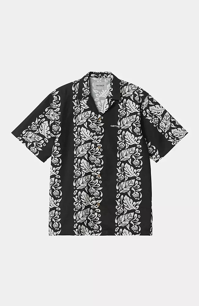 Carhartt WIP Floral S/S Shirt Floral Stripe AOP, Black/Wax (In Store Pickup Only)