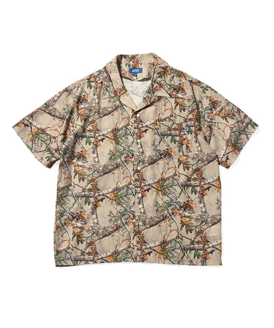 Lafayette Patterned Open Collar S/S Shirt Real Tree