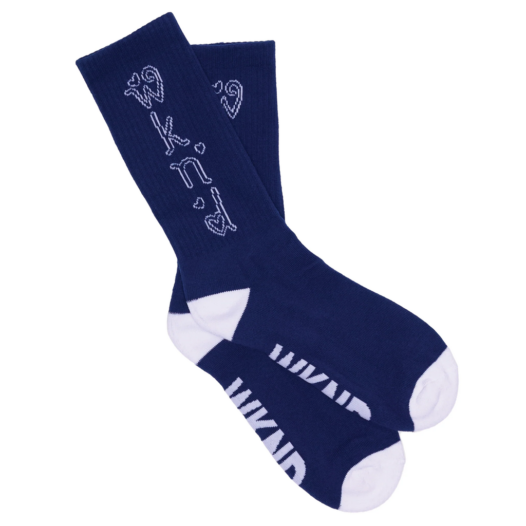 WKND Skateboards Heart Socks Navy