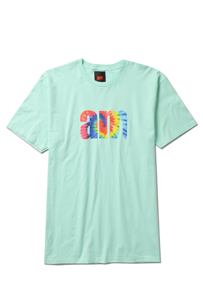 AM Aftermidnight NYC Tie Dye AM Logo S/S Tee Light Mint