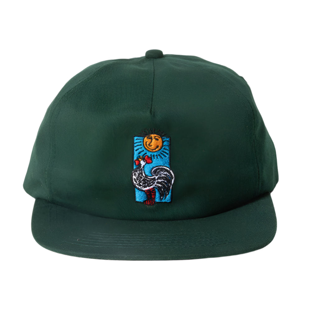 Chocolate Rooster 5 Panel Hat Forest Green