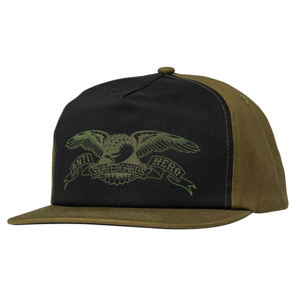Anti Hero Basic Eagle Snapback Hat Olive/Black