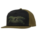 Anti Hero Basic Eagle Snapback Hat Olive/Black