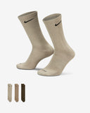 Nike Everyday Plus Lightweight Training Crew Socks (3 Pairs) SX6891-915 (Stone) (Matte Olive) (Cargo Khaki) (In Store Pickup Only)