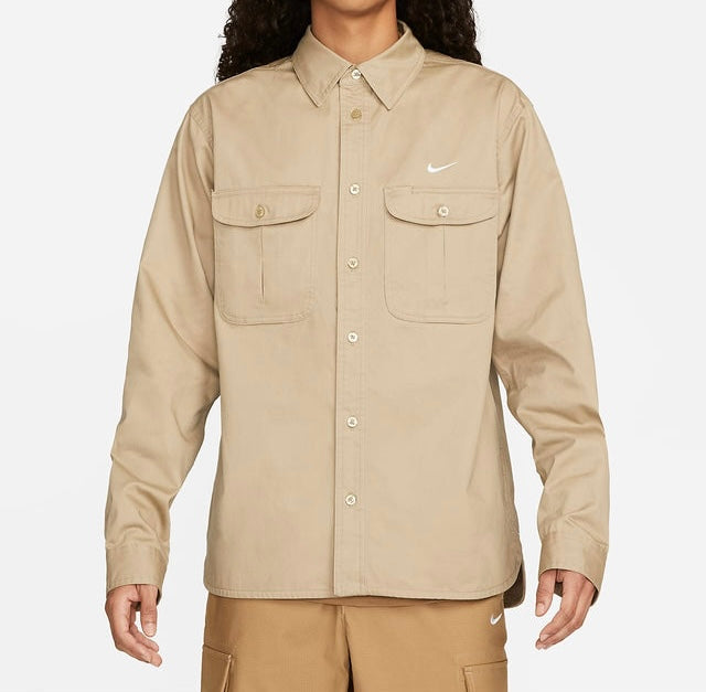 Nike SB Woven Skate L/S Button Up Shirt DQ6288-247 Khaki (In Store Pickup Only)