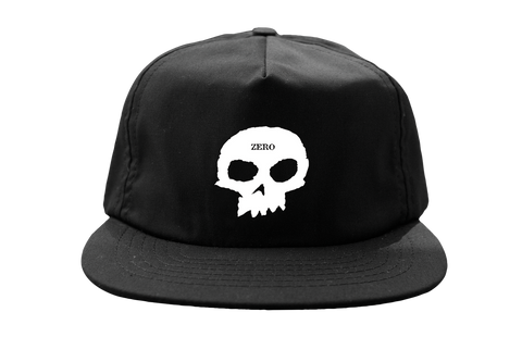 Zero Single Skull Snapback Hat Black