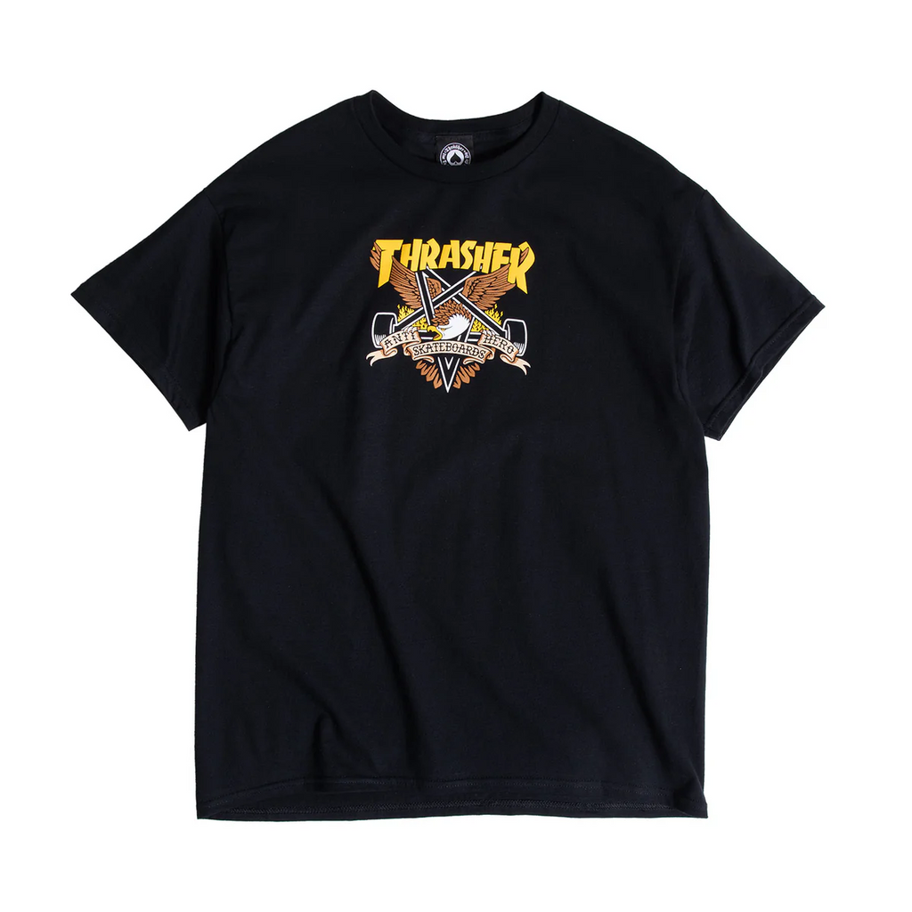 Thrasher X Anti Hero Eaglegram S/S Tee Black