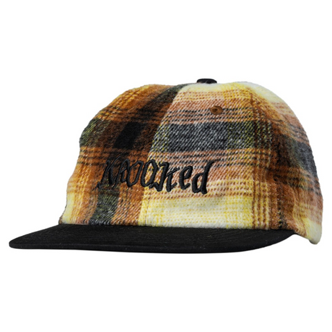 Krooked Double Ok Script Strapback Hat Flannel/Black