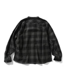 Lafayette Nep Twill Check Band Collar L/S Shirt Black