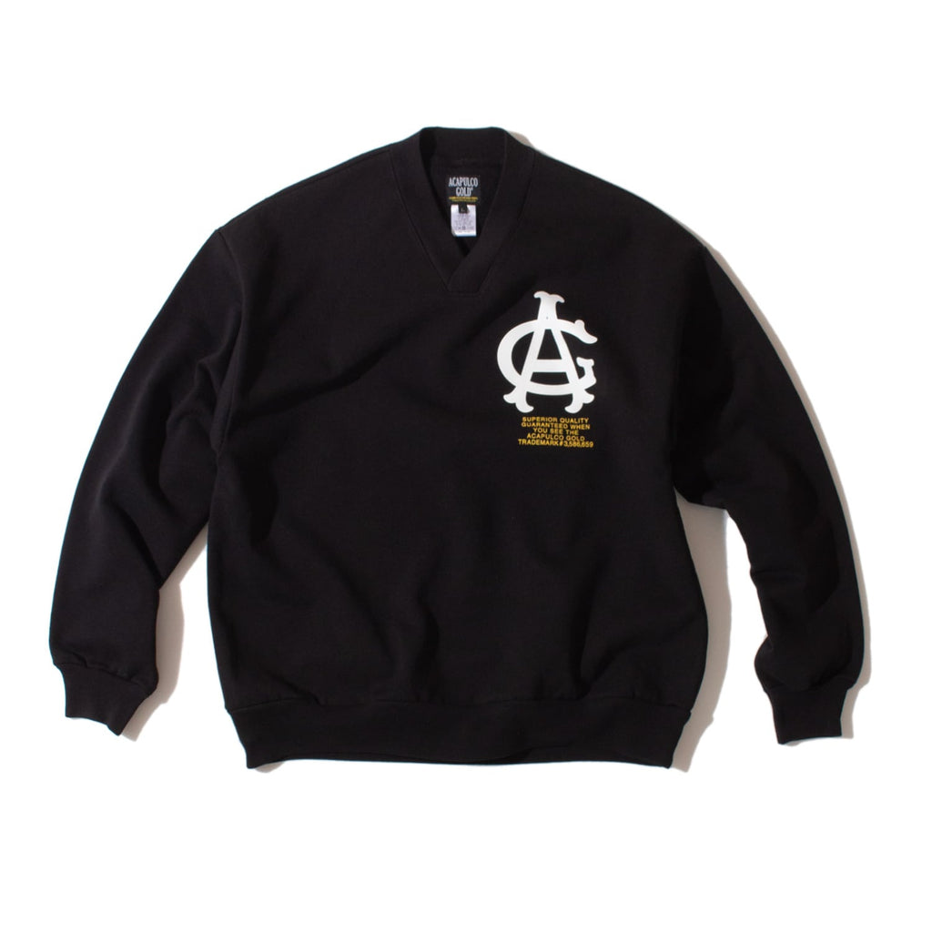 Acapulco Gold Prep V-Neck Sweatshirt / Wider And Shorter Fit (Black)