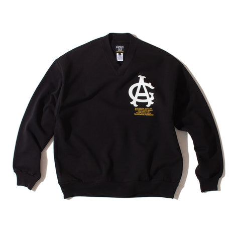 Acapulco Gold Prep V-Neck Sweatshirt / Wider And Shorter Fit (Black)