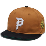 Primitive Skateboard Burnt Snapback Hat Brown