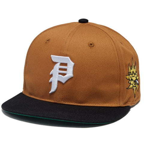 Primitive Skateboard Burnt Snapback Hat Brown