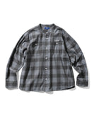 Lafayette Nep Twill Check Band Collar L/S Shirt Grey