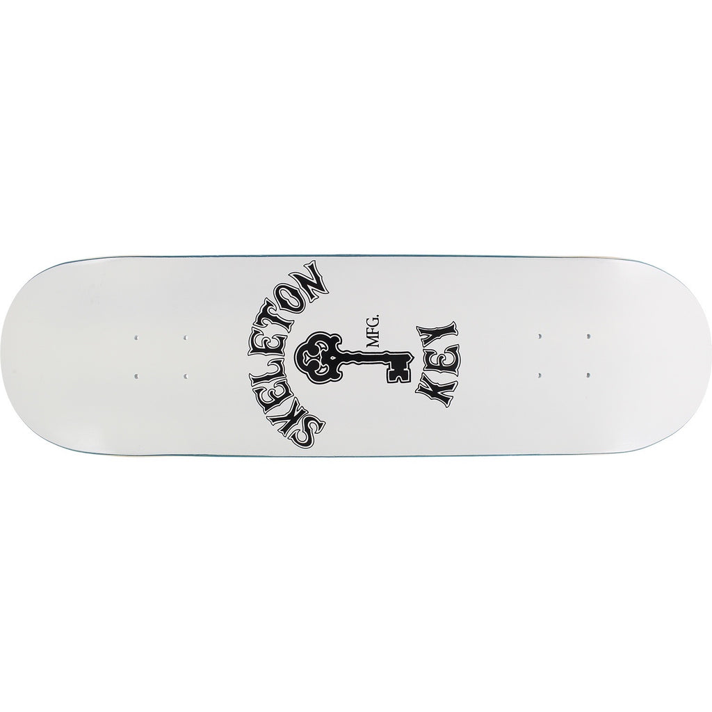 Skeleton Key MFG Key Logo White Deck 8.25” With Grip Tape (In Store Pickup Only)