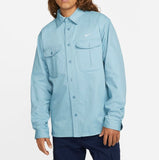 Nike SB Woven Skate L/S Button Up Shirt DQ6288-494 Worn Blue/White (In Store Pickup Only)