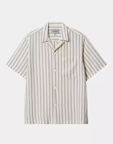 Carhartt WIP Reyes S/S Shirt Reyes Stripe, Wax/Black (In Store Pickup Only)