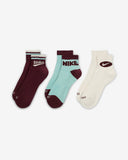 Nike Everyday Plus Ankle Socks (3 Pairs) HJ9340-904 Multi-Colour (In Store Pickup Only)