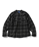 Lafayette Nep Twill Check Band Collar L/S Shirt Black