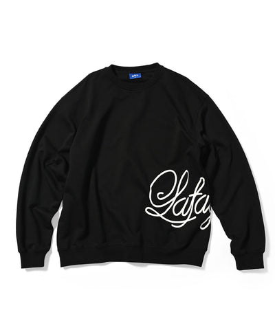 Lafayette Side Printed Script Logo Crewneck Sweat Black