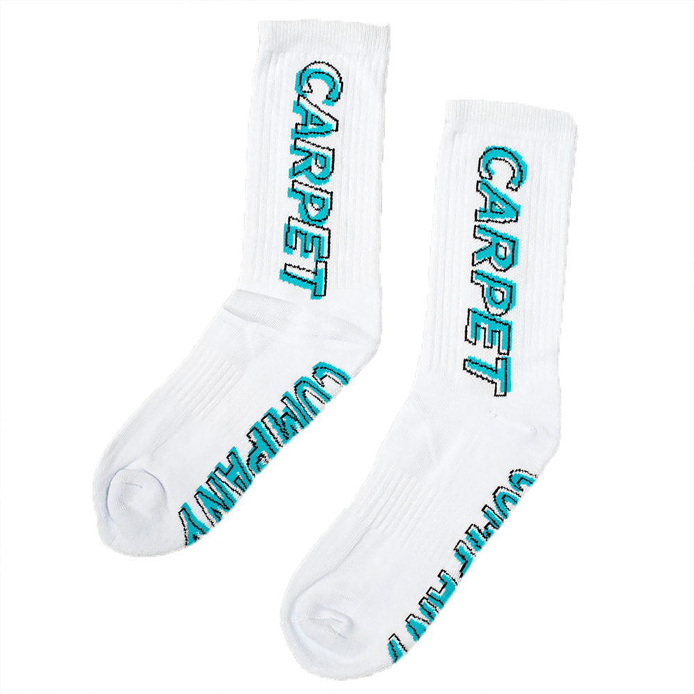 Carpet Misprint Socks White/Blue