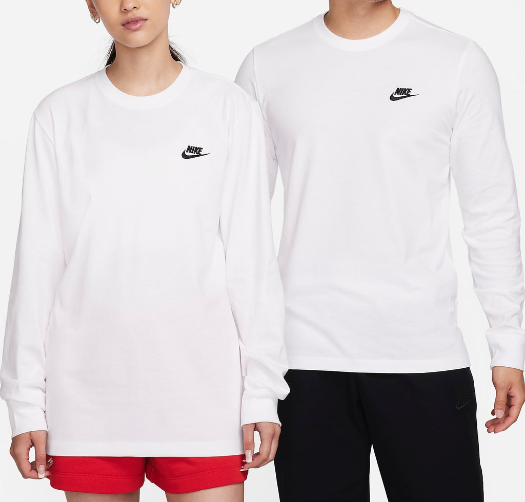 Nike Sportswear Club L/S Tee AR5194-100 White/Black (In Store Pickup Only)