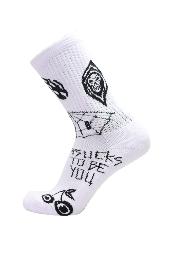 Psockadelic Psucks To Be You Socks White
