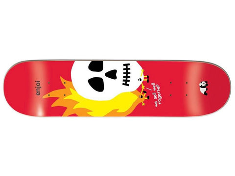 Enjoi Skateboard Skulls And Flames Red Deck 8.25” With Grip Tape (In Store Pickup Only)