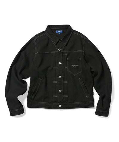 Lafayette Cotton Twill Trucker Jacket Black