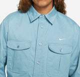 Nike SB Woven Skate L/S Button Up Shirt DQ6288-494 Worn Blue/White (In Store Pickup Only)