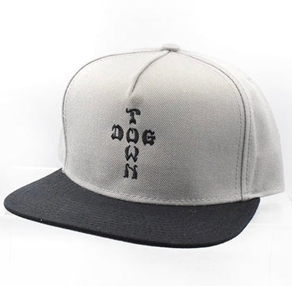 Dogtown Cross Letters Snapback Hat Grey/Black